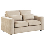 Amador 3-piece Chenille Upholstered Track Arm Sofa Set Camel