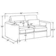 Amador 2-piece Chenille Upholstered Track Arm Sofa Set Chocolate