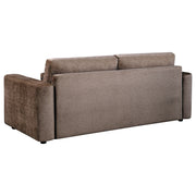Amador 3-piece Chenille Upholstered Track Arm Sofa Set Chocolate