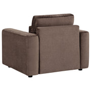 Amador 3-piece Chenille Upholstered Track Arm Sofa Set Chocolate